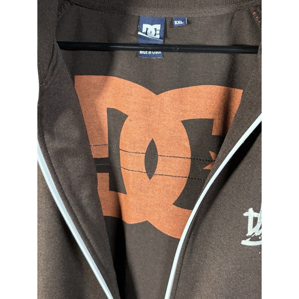 Vintage Y2k DC Shoes Track Jacket Skater Skateboarding Brown Graphic Sz XXL - Picture 6 of 9